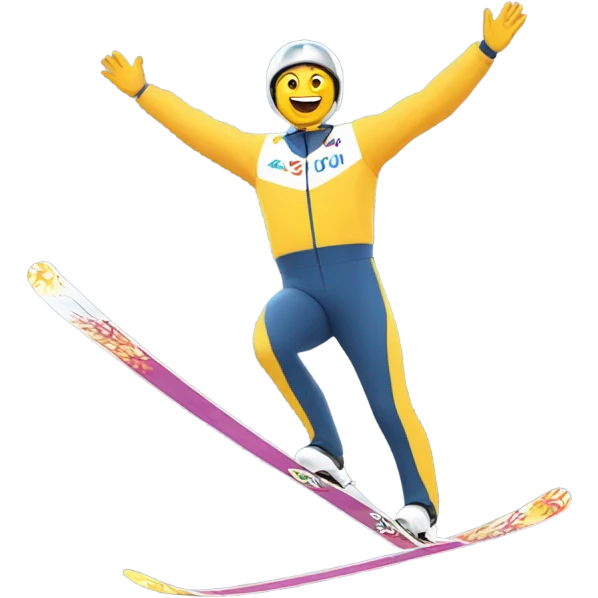 White person getting the gold melding in ski jumping  emoji