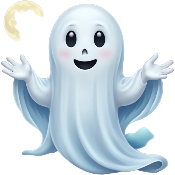 👻🌙✨ Friendly ghost under moonlight emoji