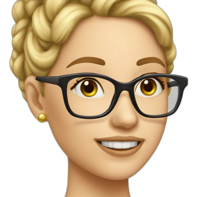 Caucasian-girl-with-glasses-with-paperclips-earrings emoji