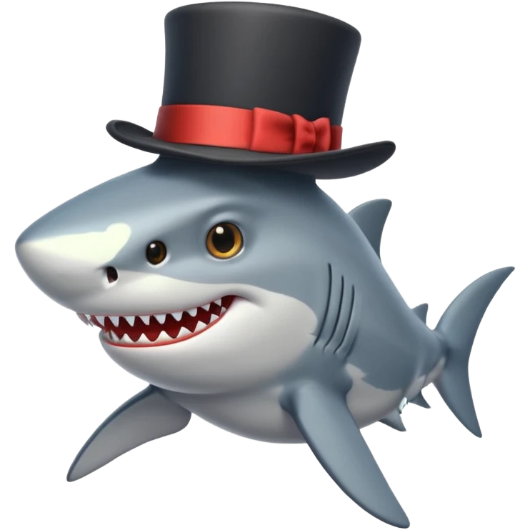 Shark with a top hat emoji