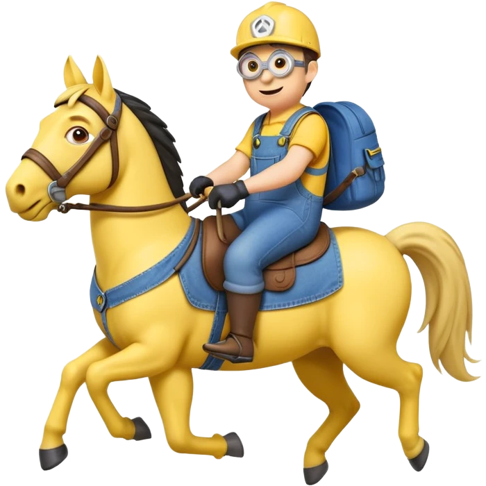A minion riding a horse emoji
