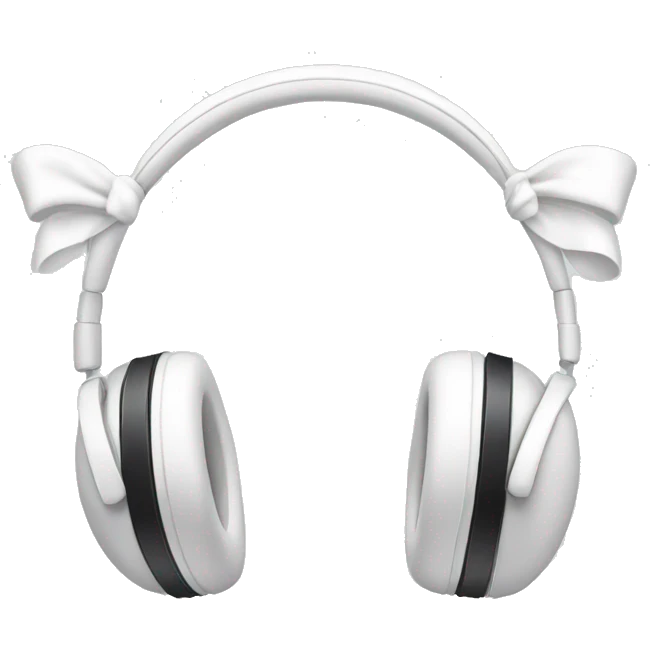 white headphones with white bows emoji
