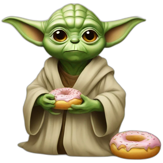 Yoda eat a donut emoji