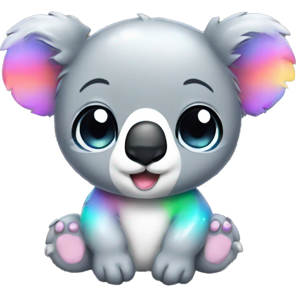 rainbow sparkle koala kawaii emoji