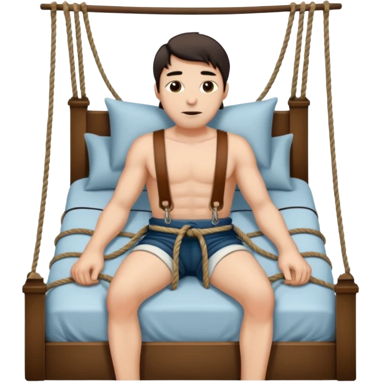 Man strapped to bed bdsm emoji