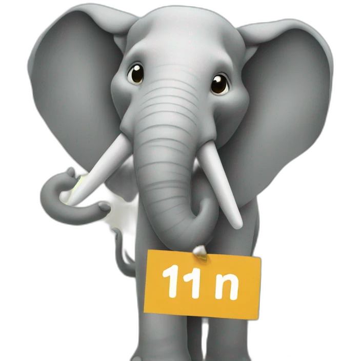 Sign that says #1 Fan with an Elephant emoji