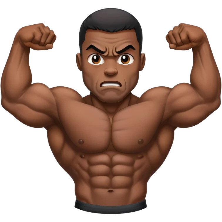 black bodybuilder scared emoji