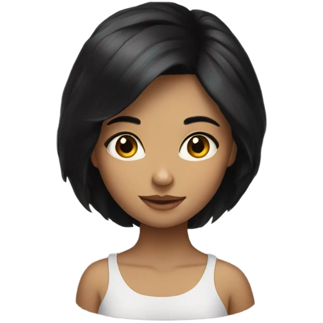 girl with black hair portrait emoji