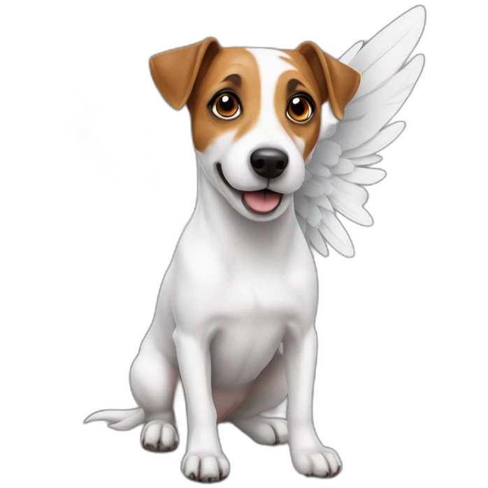 Jack Russel terrier with wings emoji