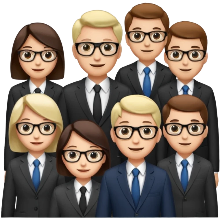 People in suits wearing glasses emoji