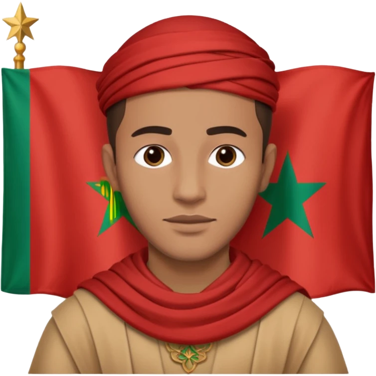 Un homme avk le drapeau Du Maroc sur le dos emoji