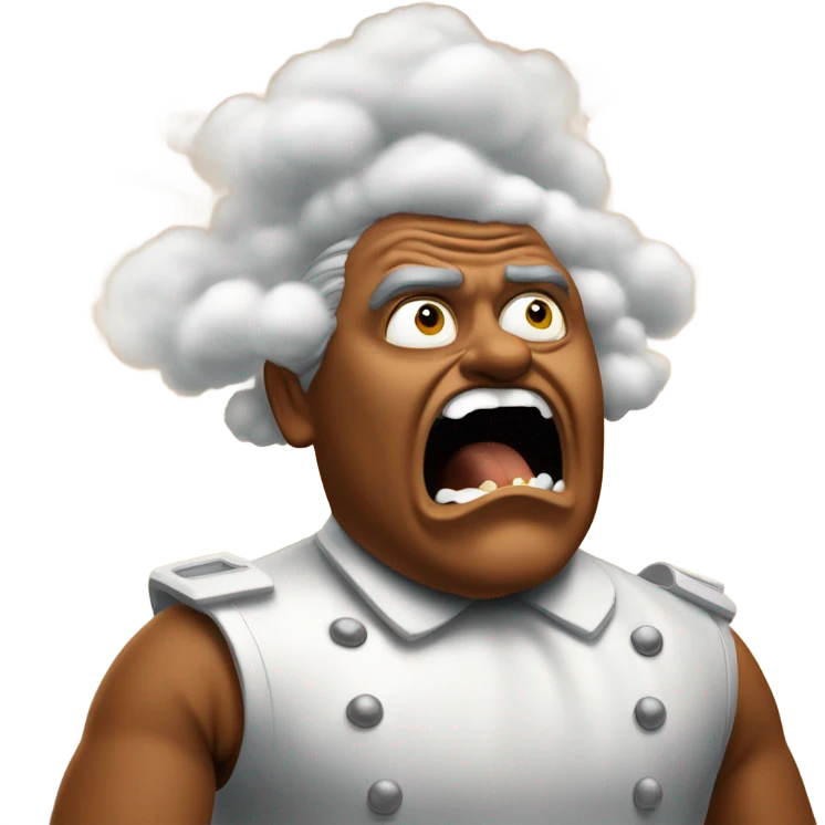 Frustrated, Oompa Loompa blowing big clouds emoji