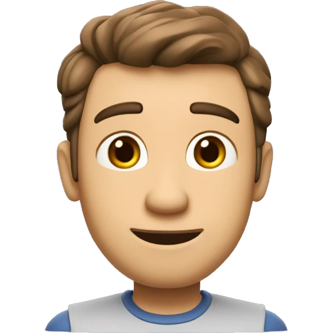 Hombre moreno, alto, delgado, sin cabello, de profesion ingeniero automotriz, de pixar 3D emoji