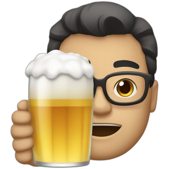 Fraudons, saké  drink a beer emoji