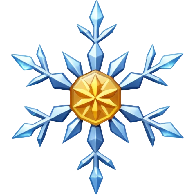 A thunderstorm snowflake that consists of lightning emoji