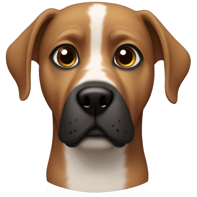 Brow dog  with black nose and mouth  emoji