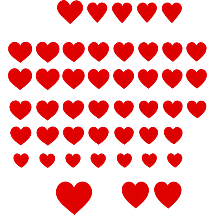 Heart's in a row emoji