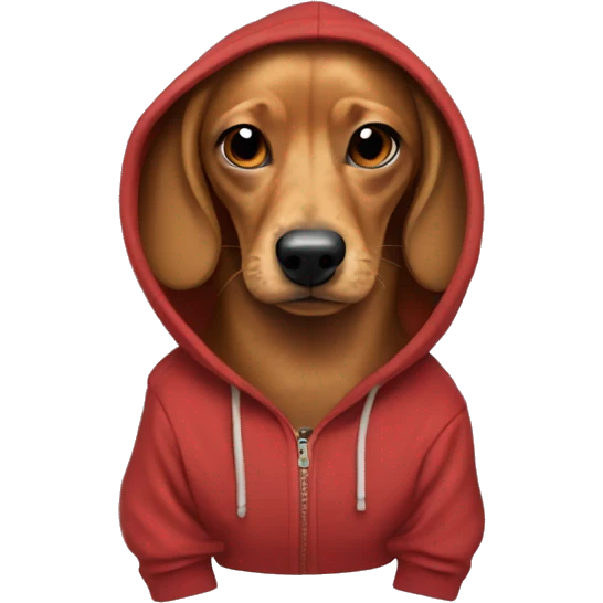 Chiwawah mixed with wiener dog wearing a hoodie  emoji