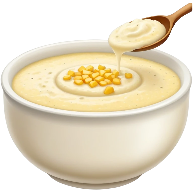 bowl of grits, cornmeal porridge emoji