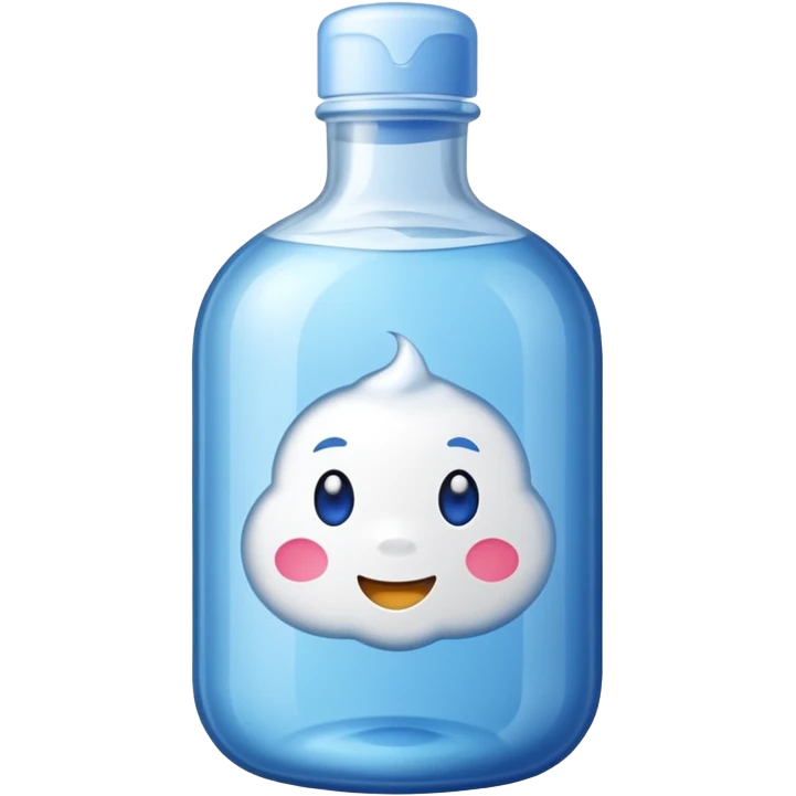 Bottle with a sticker for bath foam   emoji