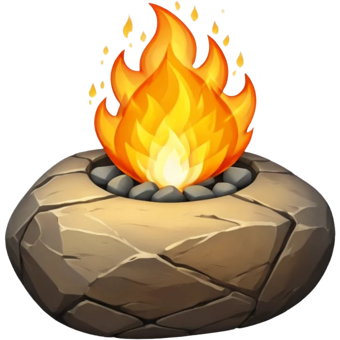 Fancy glass rock gas fire emoji