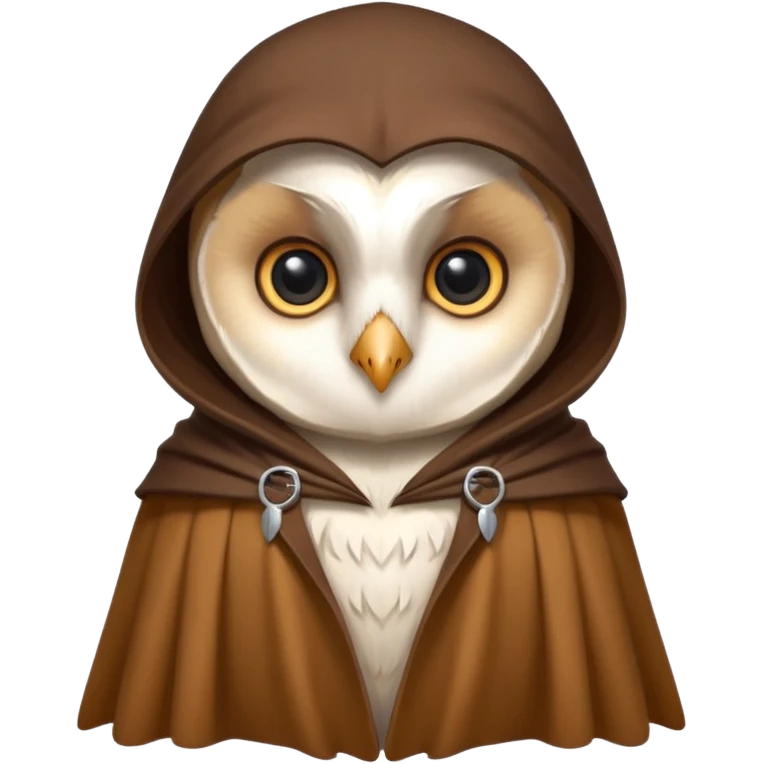 white barn owl in brown cloak emoji