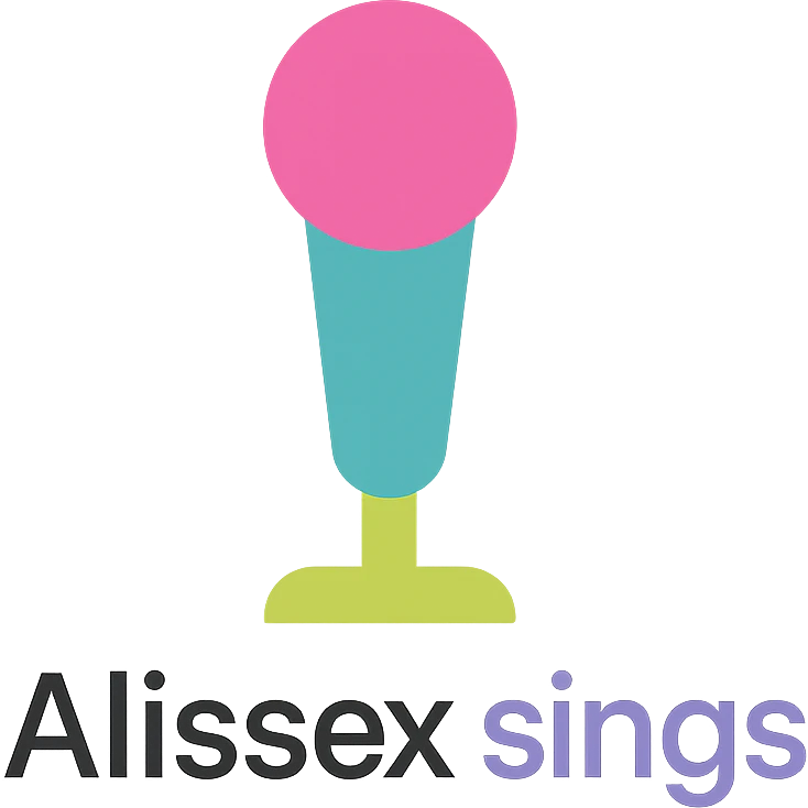 colorful microphone with the text 'Alissex sings' emoji