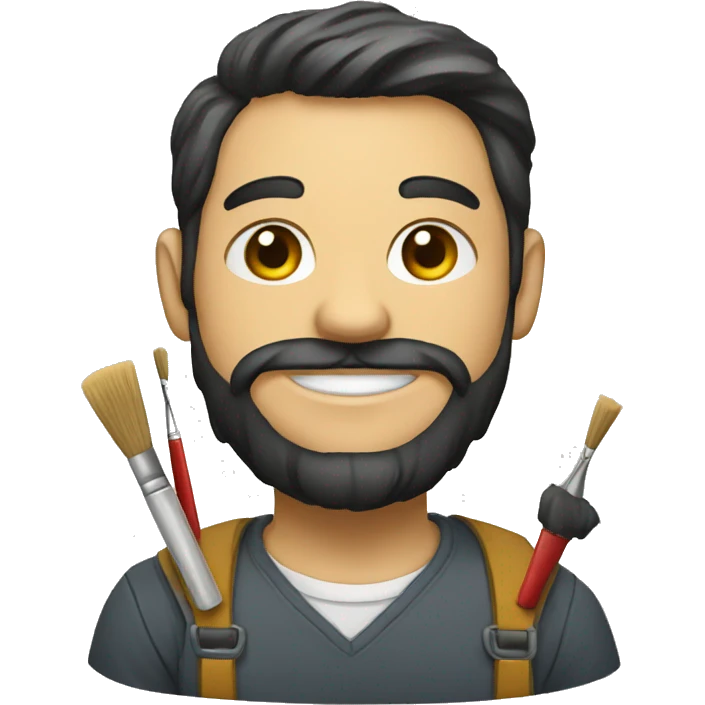 Pintor com pincel na mão  emoji