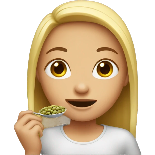 Girl eating beans  emoji