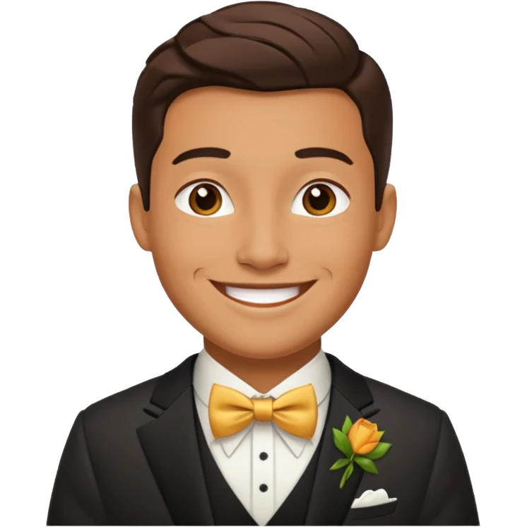American groom, traditional, culture of american, smiley on face. emoji