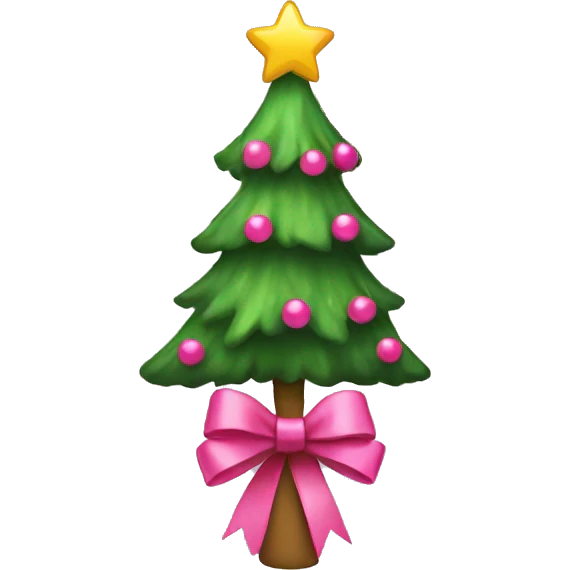The Christmas tree with pink bows  emoji