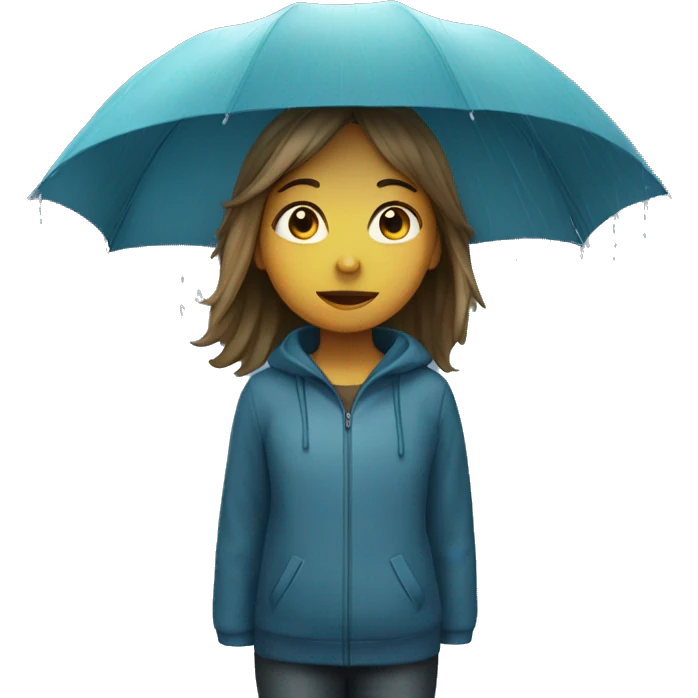 Girl under rain  emoji