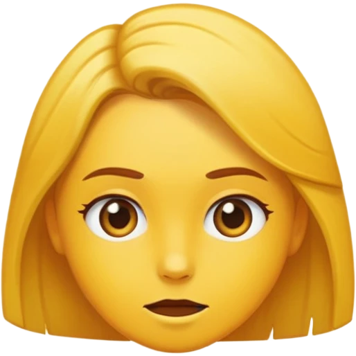 una cara amarilla mirando hacia arriba a la derecha mientras se acaricia el pelo emoji