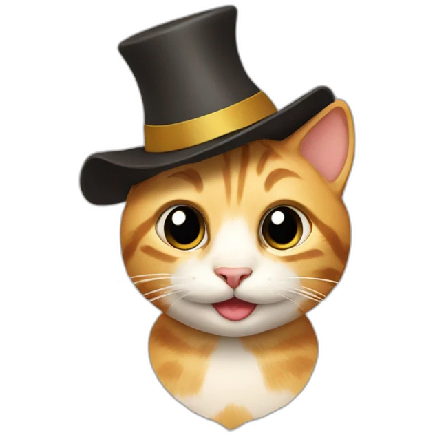 cat happy with hat emoji