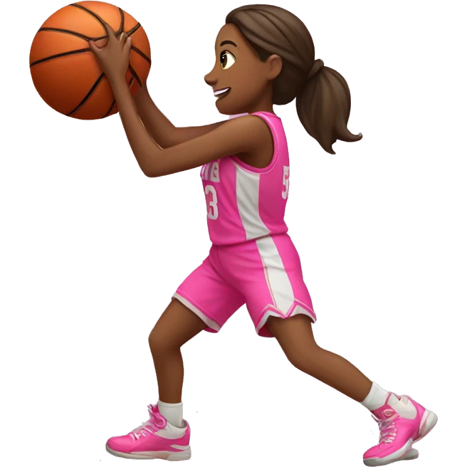 girl in pink jersey shooting a basketball  emoji