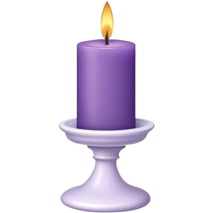 Purple candle on a white candle-holder-stand emoji