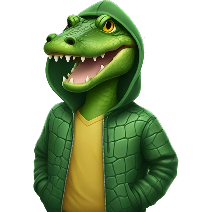 Cool alligator with hoodie  emoji