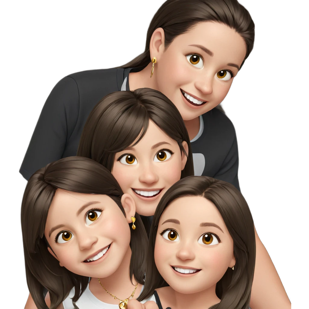 smiling girls indoors with earrings emoji