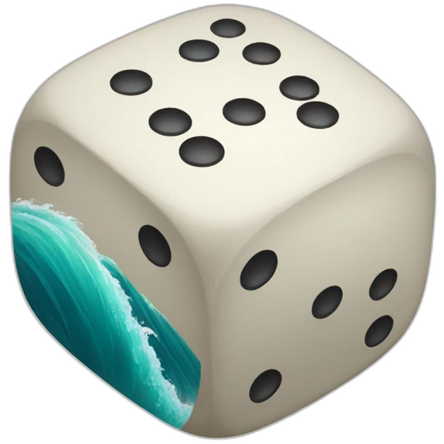 Rolling two dices with wave emoji