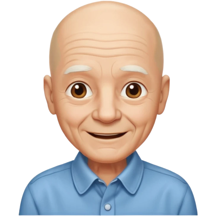 bald elderly with shirt emoji