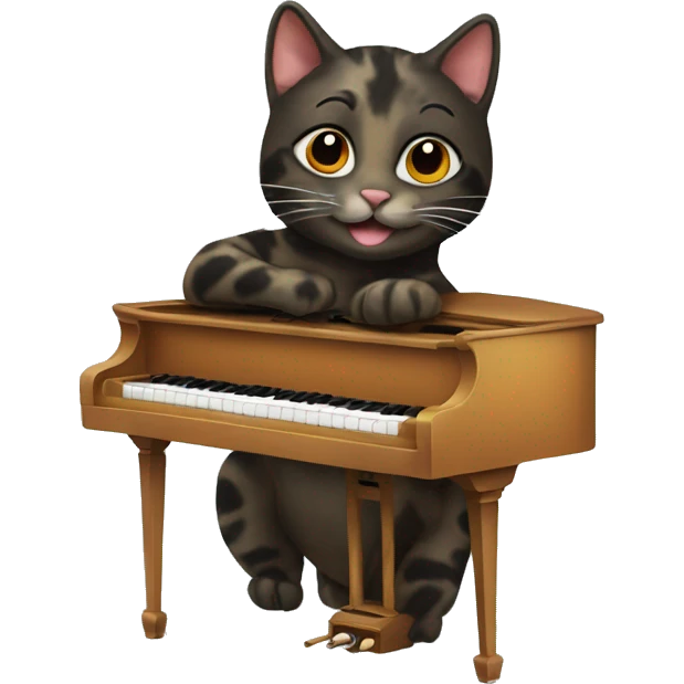 Tortoiseshell cat playing piano  emoji