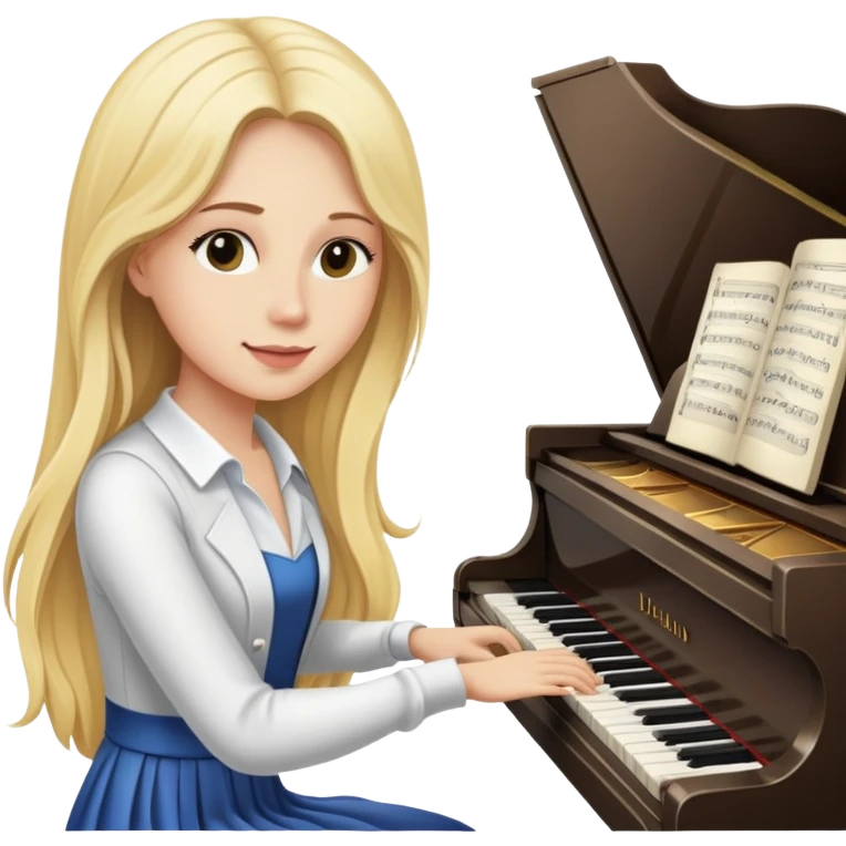 woman with long blonde hair playing the piano emoji