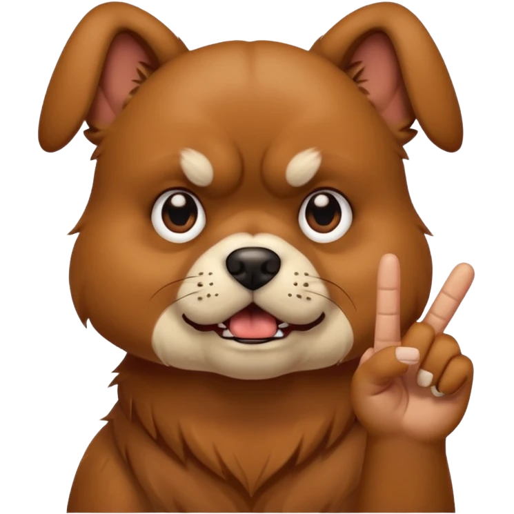 Dog with middle finger emoji