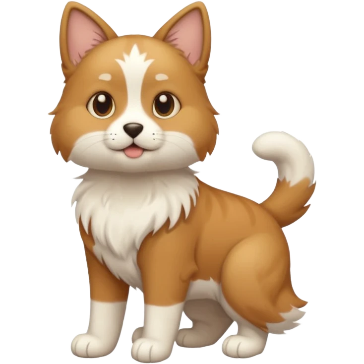 The dogcat is something between a cat and a dog. A very subtle distinction.  Full body emoji