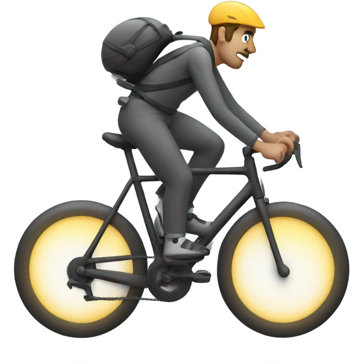 a man cycling in fog emoji