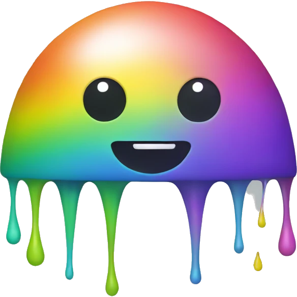 rainbow with alien emoji
