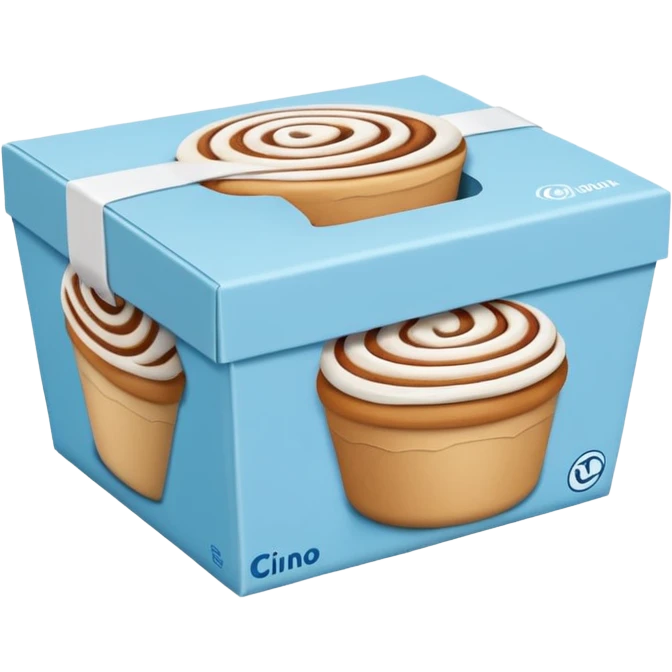 light blue cinnabon box emoji