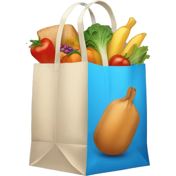 Shopping bag with food emoji