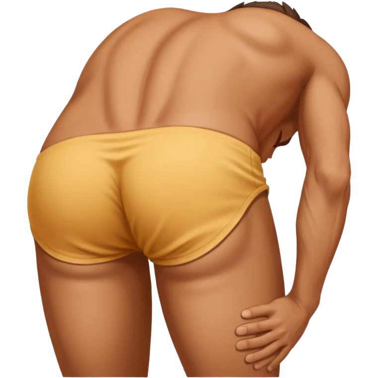 person bent over slightly holding side indicating hernia pain emoji