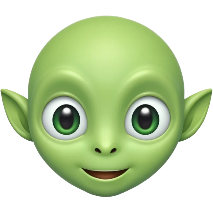 The face of a cute, bouncy green alien emoji